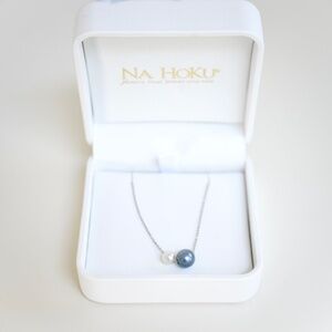 Na Hoku Double Akoya Pearl Slider Necklace